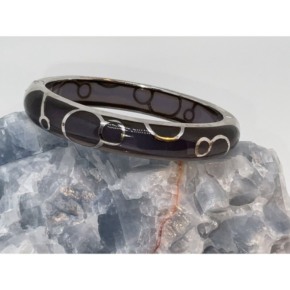 Andrew Hamilton Crawford AHC Resin/Deep Gray Purple Silver Bangle - Picture 1 of 6
